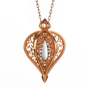 9ct Rose Gold Bauxite Flore Filigree Small Necklace, P2338C