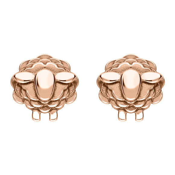9ct Rose Gold Sheep Stud Earrings, E2531.