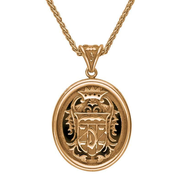 9ct Rose Gold Whitby Jet Commemorative Dracula Necklace, P1974.