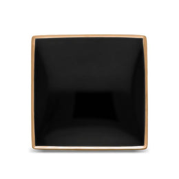 9ct Rose Gold Whitby Jet Large Square Ring, R605_3