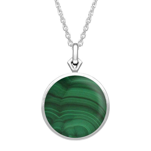 9ct White Gold Malachite Flore Filigree Necklace P2339C_2