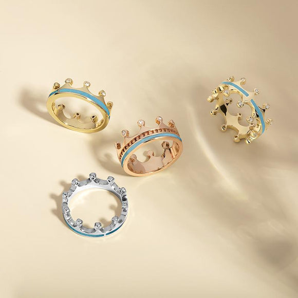 9ct White Gold Turquoise Diamond Tiara Double Band Ring. R1234.