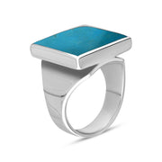 9ct White Gold Turquoise Small Square Ring, R603_2