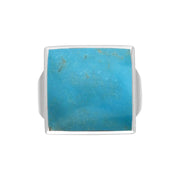 9ct White Gold Turquoise Small Square Ring, R603_3