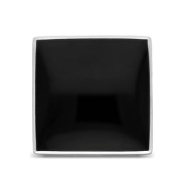 9ct White Gold Whitby Jet Large Square Ring, R605_3
