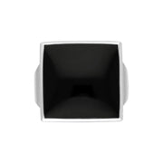 9ct White Gold Whitby Jet Small Square Ring, R603_3
