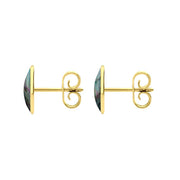 V9ct Yellow Gold Abalone 8 x 10mm Classic Large Oval Stud Earrings, E007.