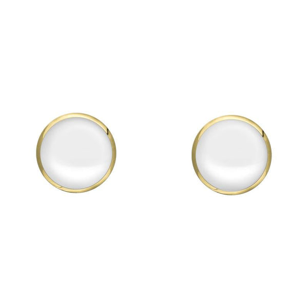 9ct Yellow Gold Bauxite 4mm Classic Small Round Stud Earrings, E001.