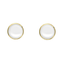 9ct Yellow Gold Bauxite 4mm Classic Small Round Stud Earrings, E001.