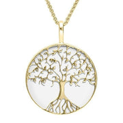 9ct Yellow Gold Bauxite Round Tree Of Life Necklace, P3146.