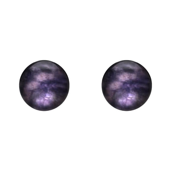 9ct Yellow Gold Blue John 6mm Ball Stud Earrings, E1344