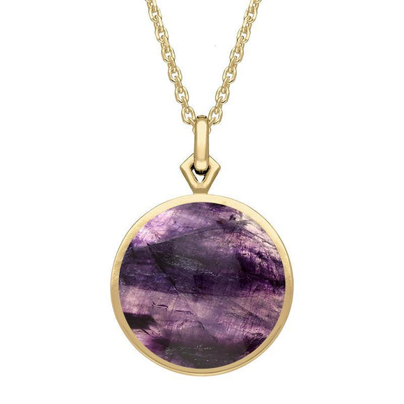 9ct Yellow Gold Blue John Flore Filigree Necklace P2339C