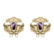 9ct Yellow Gold Blue John Sheep Two Piece Set, S205