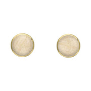 9ct Yellow Gold Coquina 4mm Classic Small Round Stud Earrings, E001.