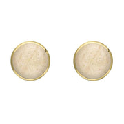 9ct Yellow Gold Coquina 6mm Classic Medium Round Stud Earrings, E003.