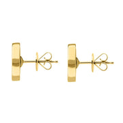 9ct Yellow Gold Malachite Flore Filigree Stud Earrings, E1782_2