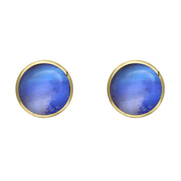 9ct Yellow Gold Moonstone 6mm Classic Medium Round Stud Earrings, E003.