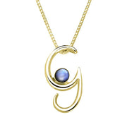 9ct Yellow Gold Moonstone Love Letters Initial G Necklace, P3454C.