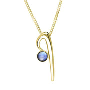 9ct Yellow Gold Moonstone Love Letters Initial I Necklace, P3456C.