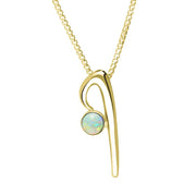 9ct Yellow Gold Opal Love Letters Initial I Necklace, P3456.