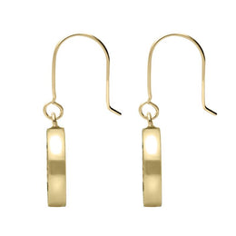 9ct Yellow Gold Turquoise Round Large Tree of Life Leaves Drop Earrings, E2427.