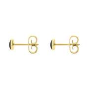 9ct Yellow Gold Hematite 4mm Classic Small Round Stud Earrings, E001.