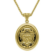 9ct Yellow Gold Whitby Jet Commemorative Dracula Necklace, P1974.