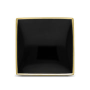 9ct Yellow Gold Whitby Jet Large Square Ring, R605_3