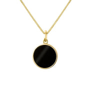 9ct Yellow Gold Whitby Jet Zodiac Cancer Round Necklace, P3603_2