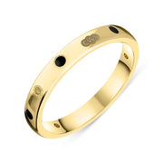 9ct Yellow Gold Jet King's Coronatioin Hallmark 3mm Ring R1193_3-CFH