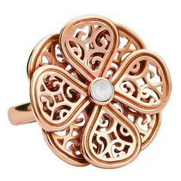 9ct Rose Gold Bauxite Flore Eight Petal Flower Ring R808
