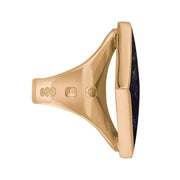 9ct Rose Gold Blue John King's Coronation Hallmark Medium Rhombus Ring R607 CFH\