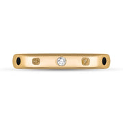 9ct Rose Gold Diamond Jet King's Coronatioin Hallmark 3mm Ring R1193_3 CFH