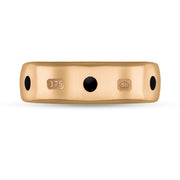 9ct Rose Gold Jet King's Coronation Hallmark 6mm Ring R1193_6 CFH