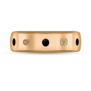 9ct Rose Gold Jet King's Coronation Hallmark 6mm Ring R1193_6 CFH
