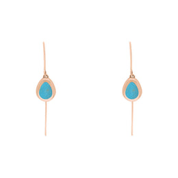 9ct Rose Gold Turquoise Cross Disc Drop Earrings