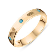 9ct Rose Gold Turquoise King's Coronation Hallmark 4mm Ring