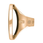 9ct Rose Gold Turquoise King's Coronation Hallmark Large Round Ring R611 CFH