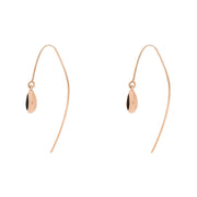 9ct Rose Gold Whitby Jet Cross Disc Drop Earrings