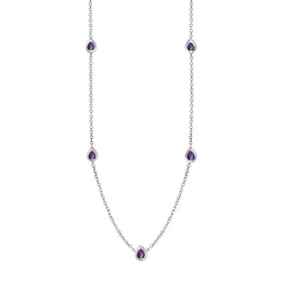 9ct White Gold Blue John Cross Link Disc Chain Necklace, N748.