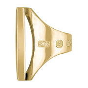 9ct Yellow Gold Blue John King's Coronation Hallmark Large Square Ring R605 CFH