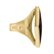 9ct Yellow Gold Blue John King's Coronation Hallmark Medium Rhombus Ring R607 CFH