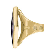9ct Yellow Gold Blue John King's Coronation Hallmark Medium Rhombus Ring R607 CFH