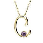9ct Yellow Gold Blue John Love Letters Initial C Necklace P3450C