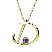 9ct Yellow Gold Blue John Love Letters Initial D Necklace P3451C