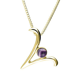 9ct Yellow Gold Blue John Love Letters Initial V Necklace P3469C