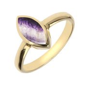 9ct Yellow Gold Blue John Marquise Ring. R404.