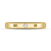 9ct Yellow Gold Diamond King's Coronatioin Hallmark 3mm Ring