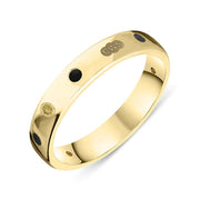9ct Yellow Gold Jet King's Coronation Hallmark 4mm Ring