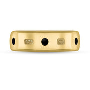 9ct Yellow Gold Jet King's Coronation Hallmark 6mm Ring R1193_6 CFH